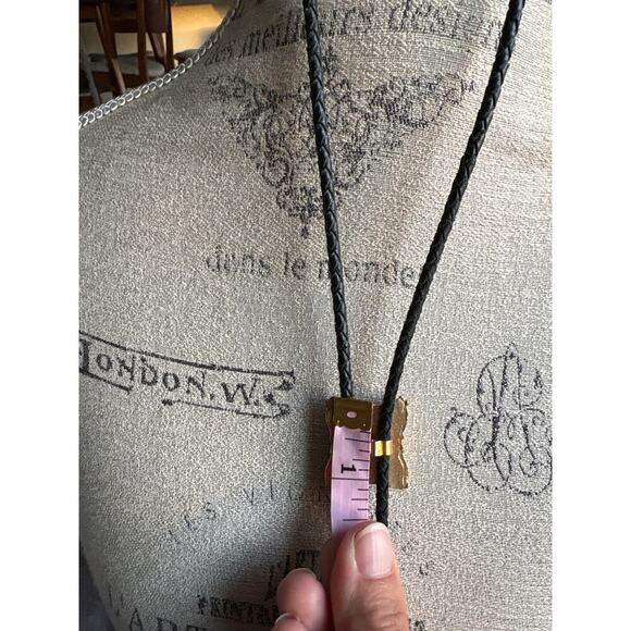 Wood & Brass Star Horse Bolo Tie – Equestrian Cowboycore Heritage Style - Picture 4 of 4